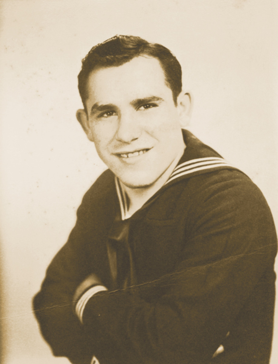 Yogi Berra in his Navy uniform