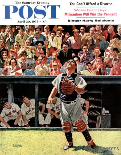 Baseball ad The Saturday Evening POST - 1957