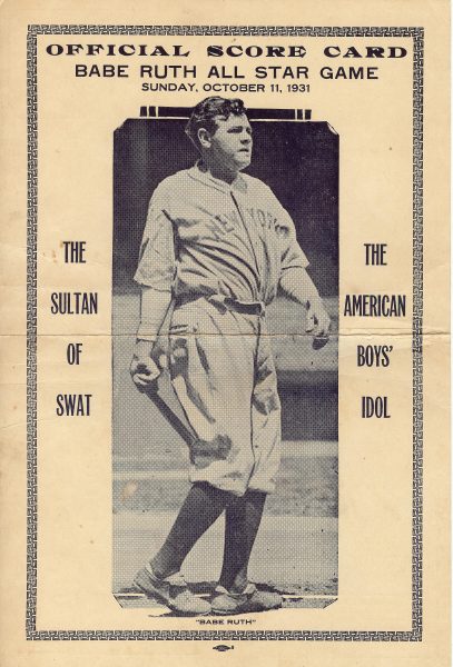 Official score card poster of Babe Ruth.