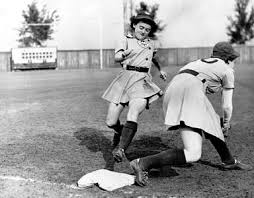 Women playing baseball