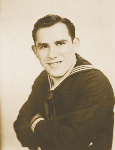 Portrait of Yogi Berra in a Navy Uniform